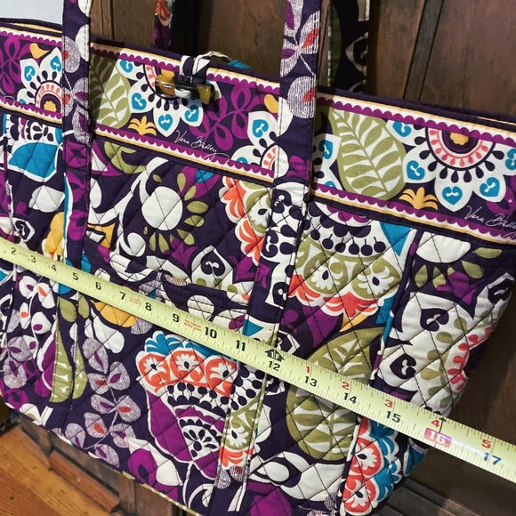 Rare Like New! Vera Bradley Toggle Travel Laptop Tote Bag in retired Plum Crazy! - Picture 11 of 13